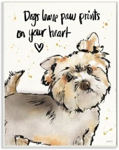Dogs Leave Paw Prints in Your Heart Wall Plaque Art, 12.5" x 18.5"