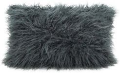 Mongolian Faux Fur Throw Pillow, 12" x 20"