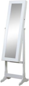 Floor Standing Mirror and Jewelry Armoire with Led Light