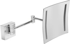 Led-pc Polished Chrome Wall Mount Square 5x Magnifying Cosmetic Mirror with Light Bedding