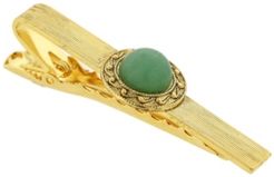 1928 Jewelry 14K Gold Plated Semi-Precious Aventurine Tie Bar Clip