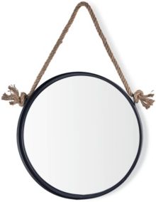 Round Accent Mirror with Hanging Rope