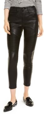 Faux Leather High-Rise Moto Ankle Pants