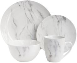 Marble White/Gray 16 Pc Dinnerware Set