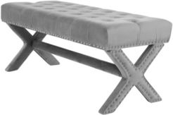 Louis Tufted Nailhead Bench with X-Legs