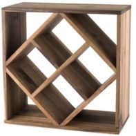 Rustic Farmhouse Acacia Wood Lattice Wine Rack