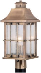 Quincy Antique Brass Rust Proof Outdoor Post Light with Clear Glass