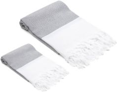 Mini Stripes Didyma Turkish Bath and Hand Towel 2 Piece Set Bedding