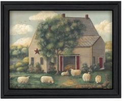 Wooly Sheep By Pam Britton, Printed Wall Art, Ready to hang, Black Frame, 19" x 15"