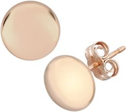 Flat Ball Stud Earrings Set in 14k Rose Gold (7mm)