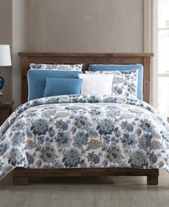 Vina 8-Pc. Floral Queen Comforter and Quilt Set Bedding