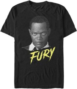 Captain Marvel Nick Fury Big Face Portrait, Short Sleeve T-shirt