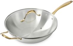 5.8-Qt. Stainless Steel Wok with Glass Lid