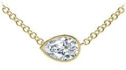 Tribute Collection Pear Diamond (1/3 ct. t.w.) Necklace with Mill-Grain in 18k Yellow, White and Rose Gold
