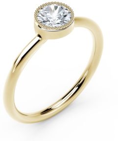 Tribute Collection Diamond (1/3 ct. t.w.) Ring with Mill-Grain in 18k Yellow, White and Rose Gold