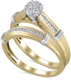 Certified Diamond (1/3 ct. t.w.) Bridal Set in 14K Yellow and White Gold