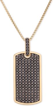 Diamond Dog Tag 22" Pendant Necklace (1 ct. t.w.) in 14k Gold-Plated Sterling Silver