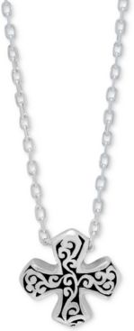 Filigree Maltese Cross Pendant Necklace in Sterling Silver, 18" + 2" extender