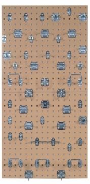 Locboard 2 18 Gauge Steel Square Hole Pegboards with 46 Piece Lochook Assortment