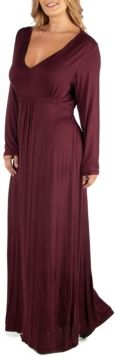 Semi Formal Long Sleeve Plus Size Maxi Dress