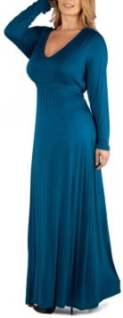 Semi Formal Long Sleeve Plus Size Maxi Dress