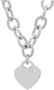 Ladies Stainless Steel Heart Charm Necklace