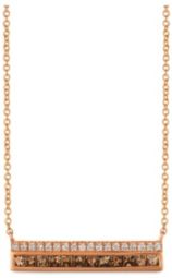 Chocolate Diamonds (1/2 ct. t.w.) and Vanilla Diamonds (1/8 ct. t.w.) Necklace in 14k Rose Gold