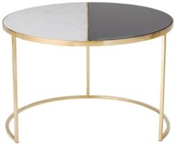 Marble Table with Metal Base Brass Finish