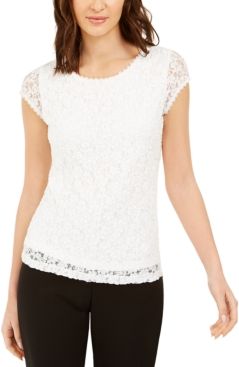 Lace Cap-Sleeve Top