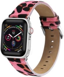 and Women's Apple Pink Leather Replacement Band 40mm