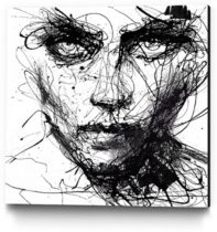 Agnes Cecile in Trouble, She Will Museum Mounted Canvas 35" x 35"