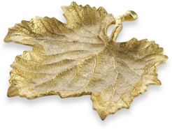 Gold Grape Leaf Snack Plate