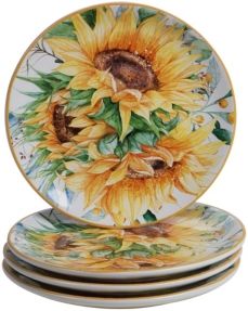 Sunflower Fields 4-Pc. Salad Plates