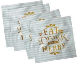 Eat Drink and Be Merry Set of 4 Napkins, 18" x 18"