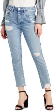 The Stiletto Cotton Ripped Straight-Leg Jeans