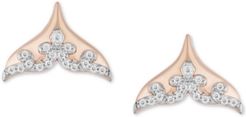 Enchanted Disney Diamond Ariel Mermaid Tail Stud Earrings (1/20 ct. t.w.) in 14k Rose Gold