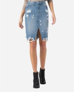 Heavily Distressed Pencil Skirt