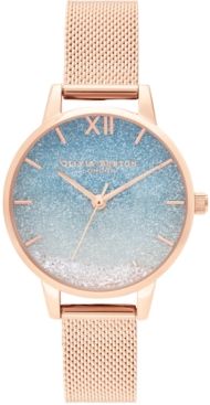 Under The Sea Rose Gold-Tone Stainless Steel Mesh Bracelet Watch 30mm