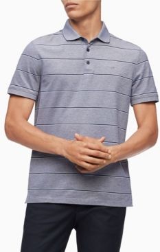 Jacquard Stripe Short Sleeve Polo Shirt