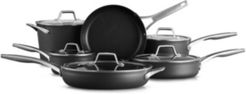 Premier Hard-Anodized Nonstick 11-Piece Cookware Set, Black