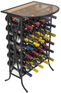 Wine Stand 30 Bottle with Glass Top