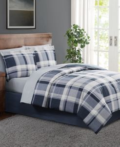 Chambray Plaid Queen 8PC Comforter Set Bedding