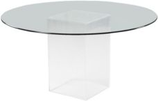 54" Round Tempered Glass Dining Table