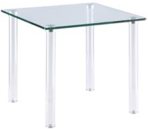 All Glass Lamp Table with Tube Legs