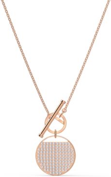 Rose Gold-Tone Crystal Coin 17-5/8" Reversible Pendant Necklace