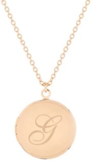 14K Rose Gold Plated Isla Initial Long Locket Necklace