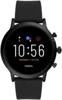 Tech Gen 5 Carlyle Hr Black Silicone Strap Smart Watch 44mm, Powered by Wear Os by Google