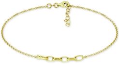 Large Link Ankle Bracelet in 18k Gold-Plated Sterling Silver & Sterling Silver, Created for Macy's