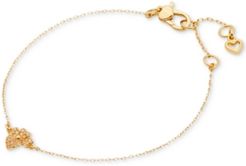 Gold-Tone Pave Flower Link Bracelet