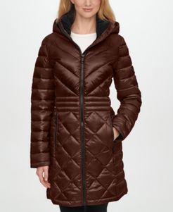 Petite Hooded Packable Down Puffer Coat, Created for Macys